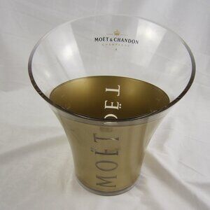 Moet & Chandon Champagne Ice Bucket Acrylic Clear & Brushed Gold